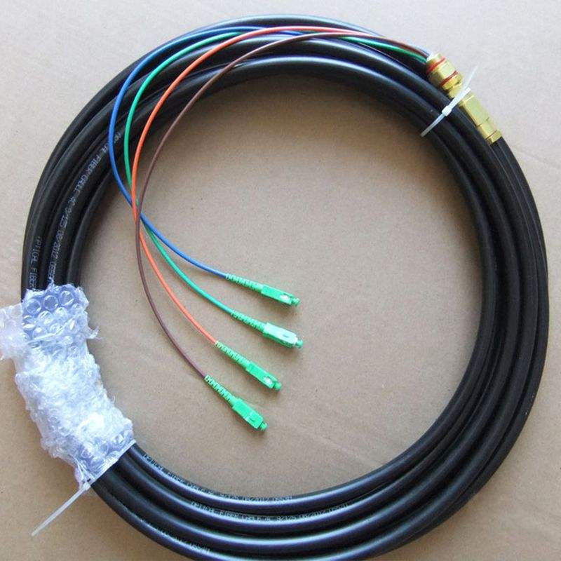 Outdoor Armored SC/APC Singlemode Waterproof Fiber Pigtail, 2/4/6/8/12 Core