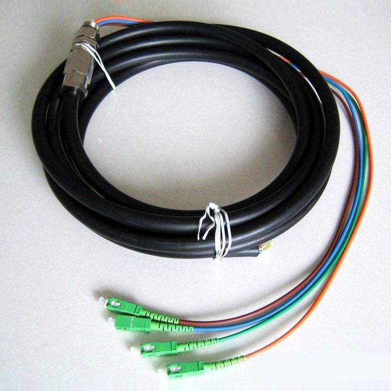 Outdoor Armored SC/APC Singlemode Waterproof Fiber Pigtail, 2/4/6/8/12 Core